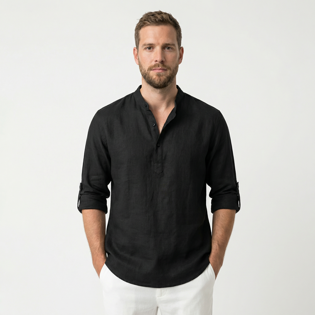 Herren-Leinenhemd Sommer Freizeit