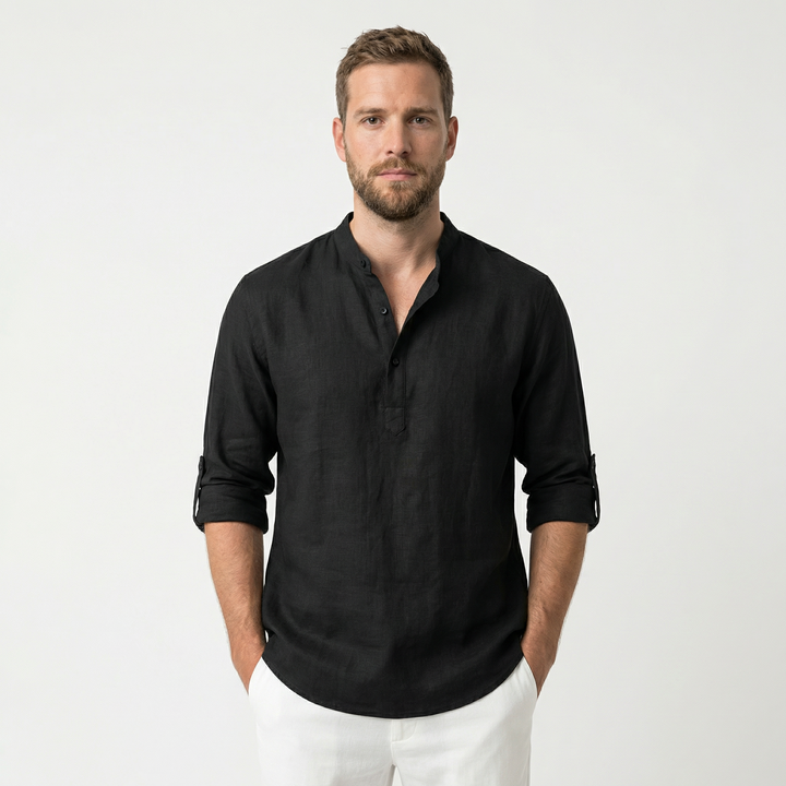 Herren-Leinenhemd Sommer Freizeit