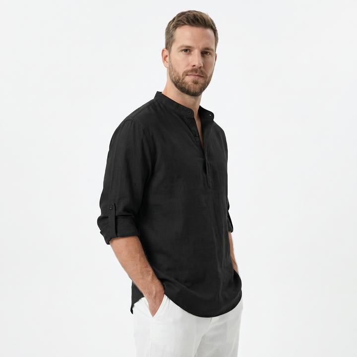 Herren-Leinenhemd Sommer Freizeit