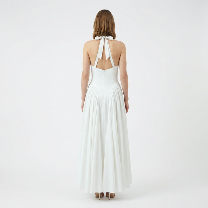 Damen Halter A-Linie Midikleid