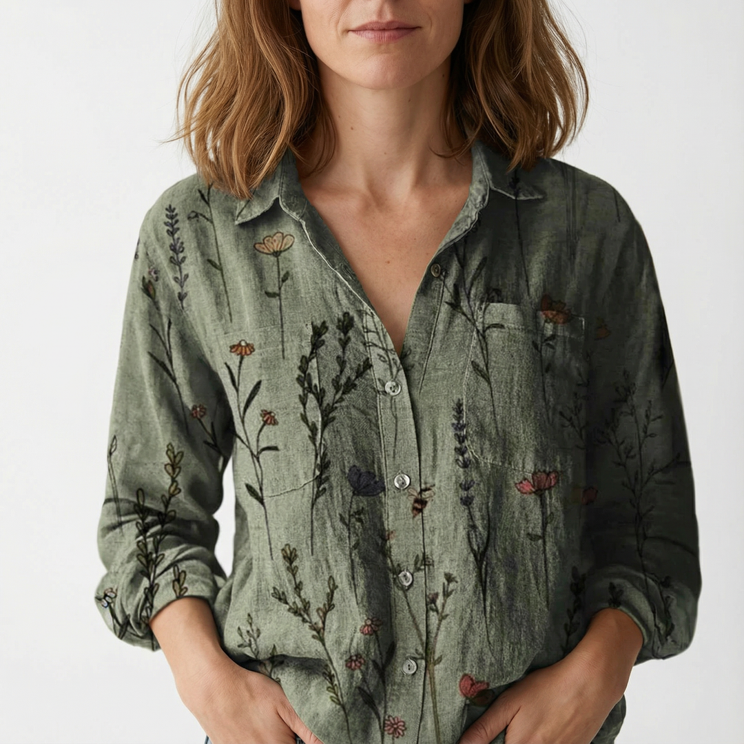 Damen Klassische Button Bluse