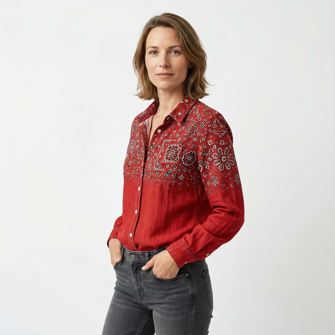 Damen Klassische Button Bluse