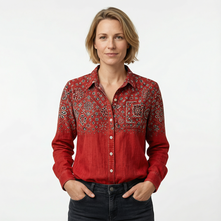 Damen Klassische Button Bluse