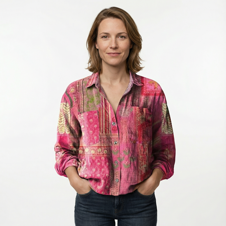 Damen Klassische Button Bluse