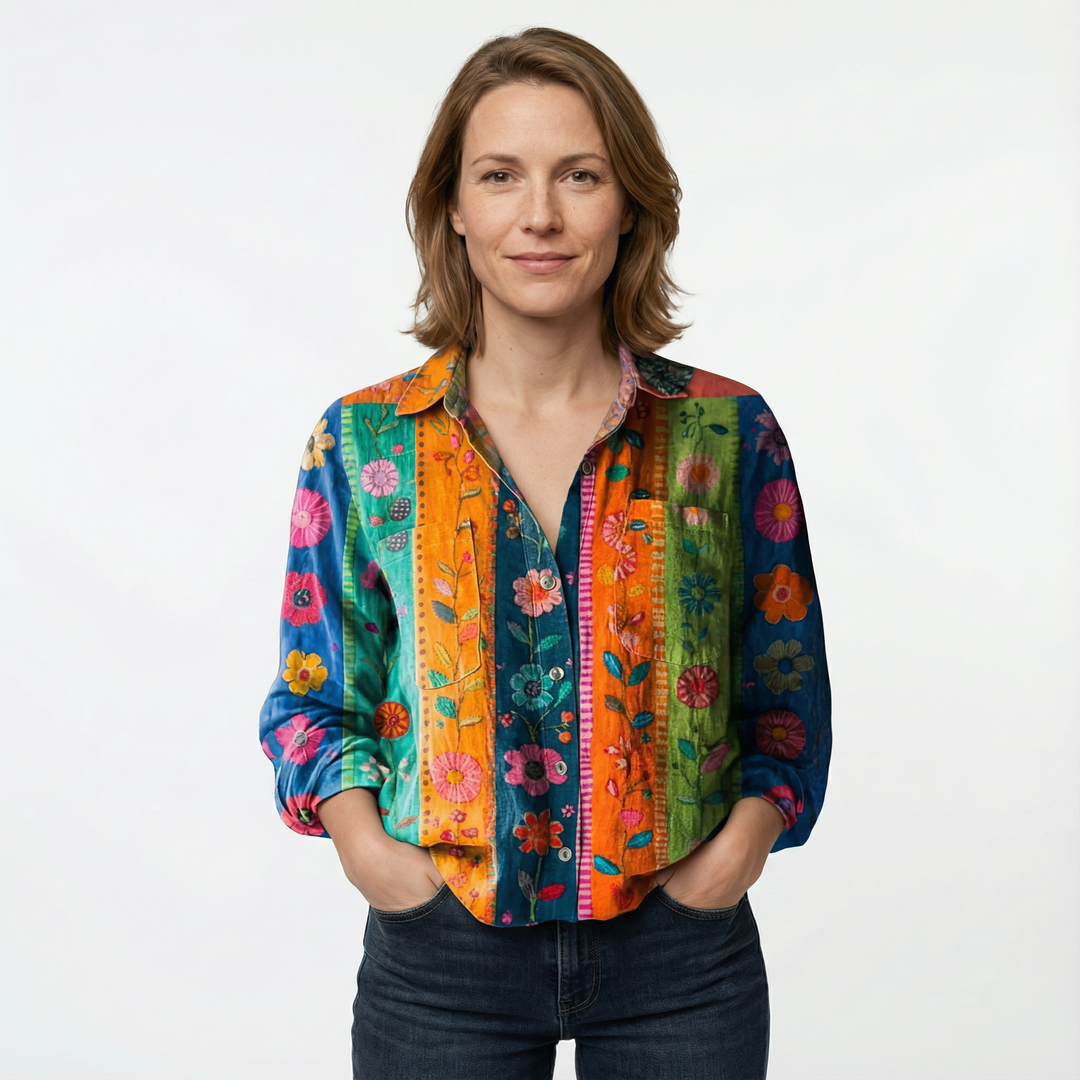 Damen Klassische Button Bluse