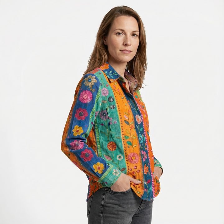 Damen Klassische Button Bluse