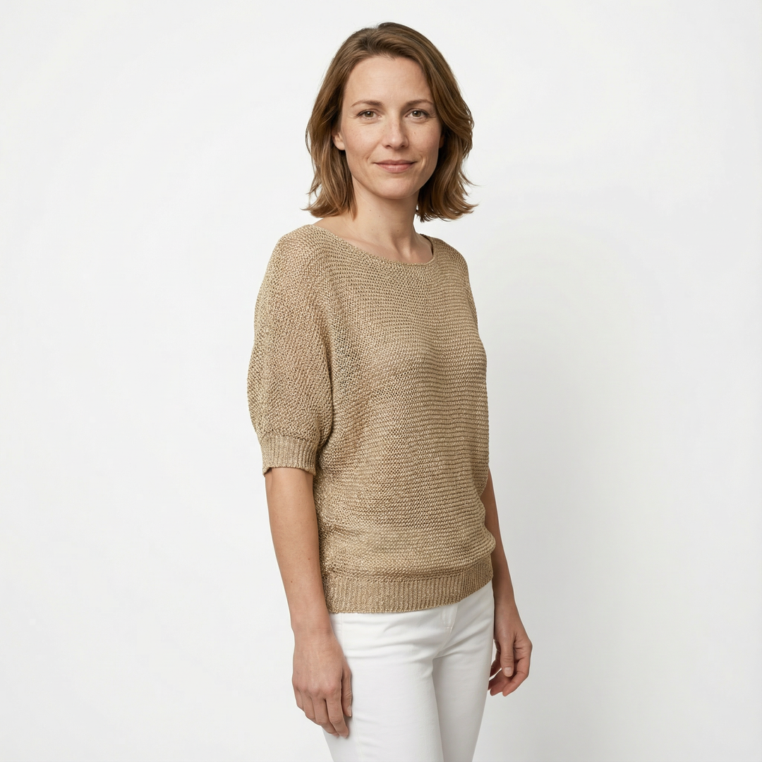 Damen Lockerer Strickpullover Modern