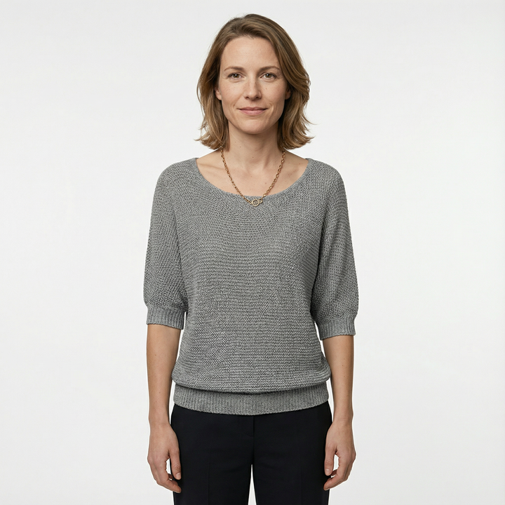 Damen Lockerer Strickpullover Modern