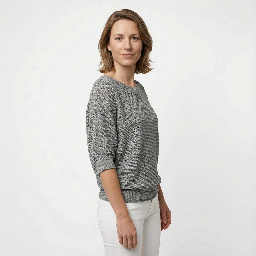 Damen Lockerer Strickpullover Modern