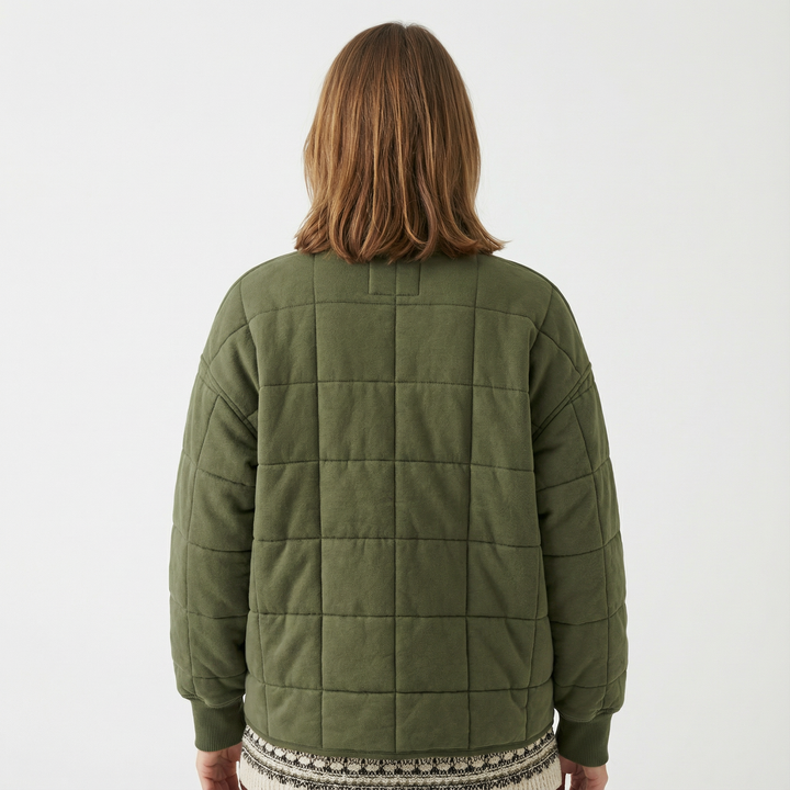 Damen Gesteppte Zip Jacke Modern