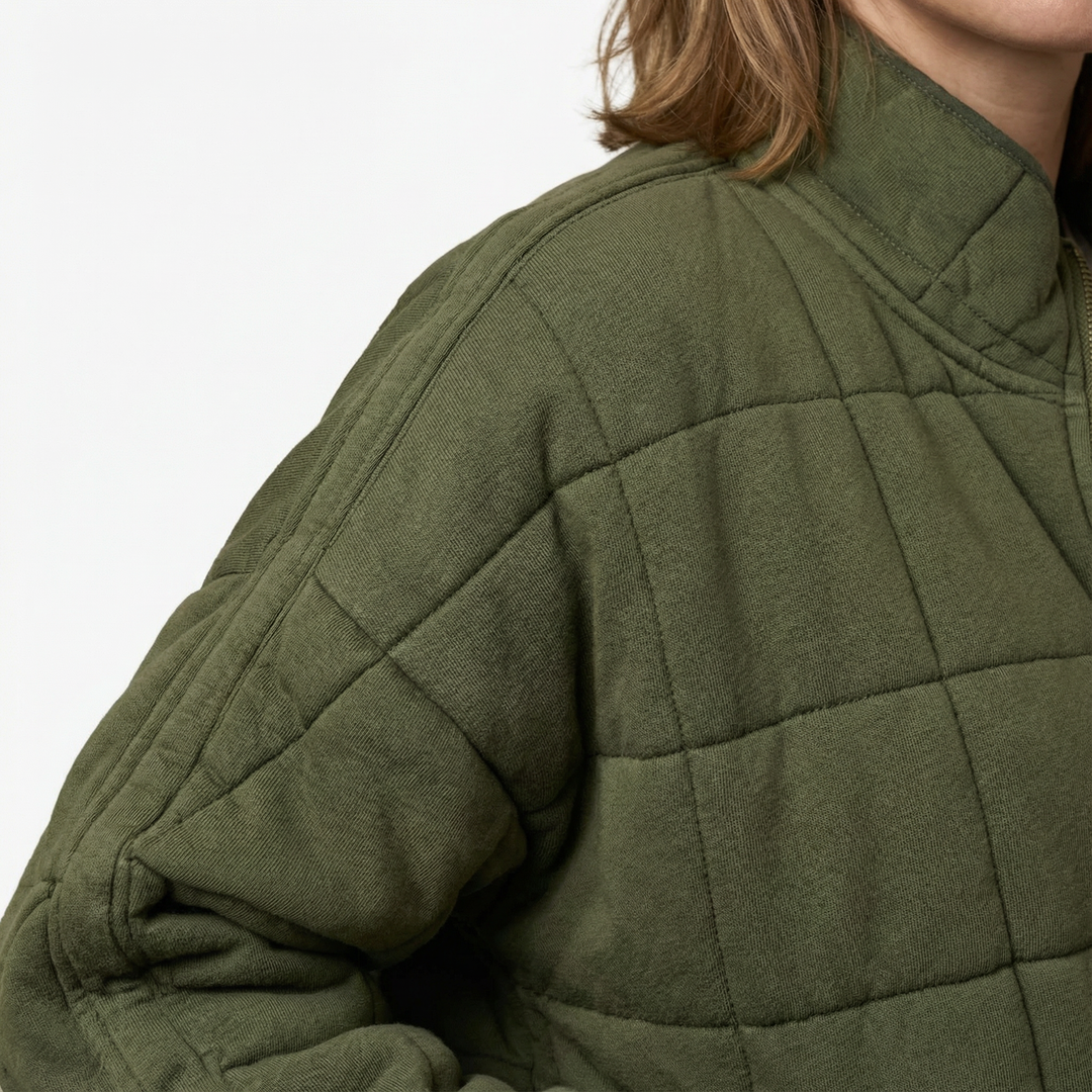 Damen Gesteppte Zip Jacke Modern