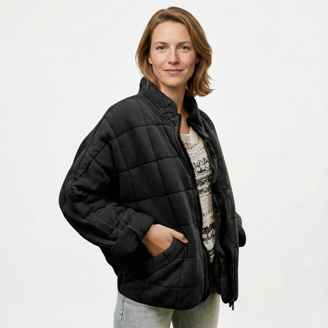 Damen Gesteppte Zip Jacke Modern