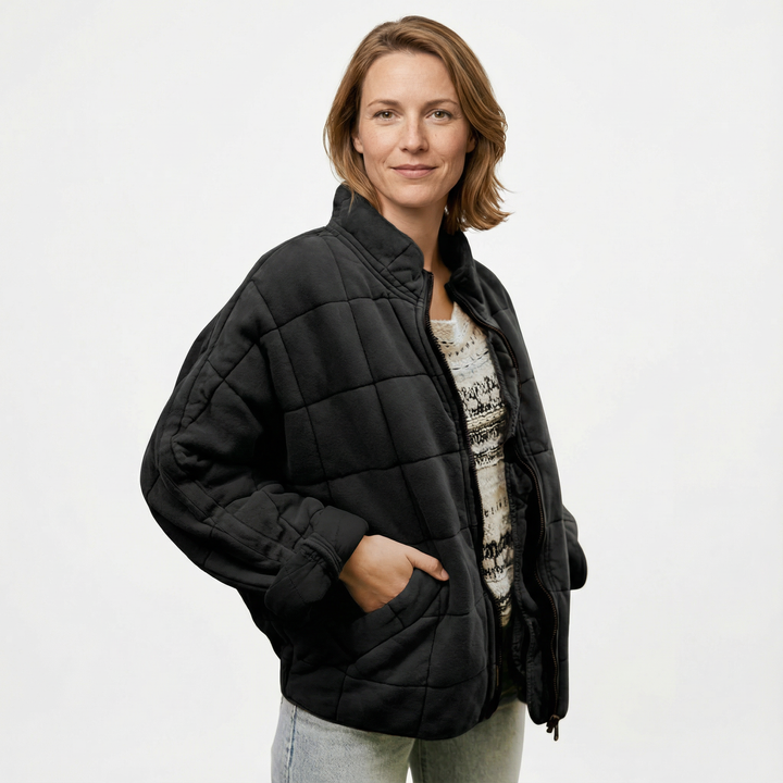 Damen Gesteppte Zip Jacke Modern