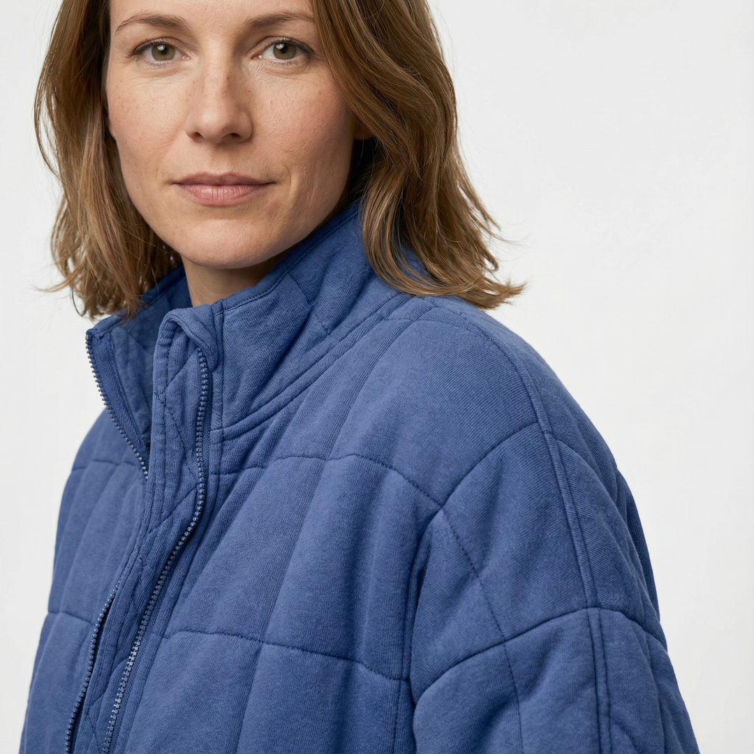 Damen Gesteppte Zip Jacke Modern