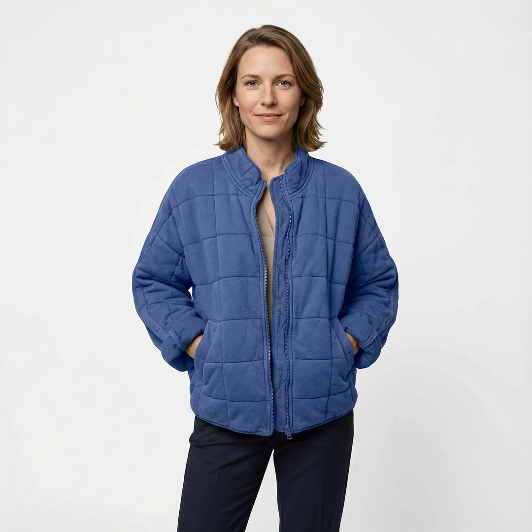 Damen Gesteppte Zip Jacke Modern