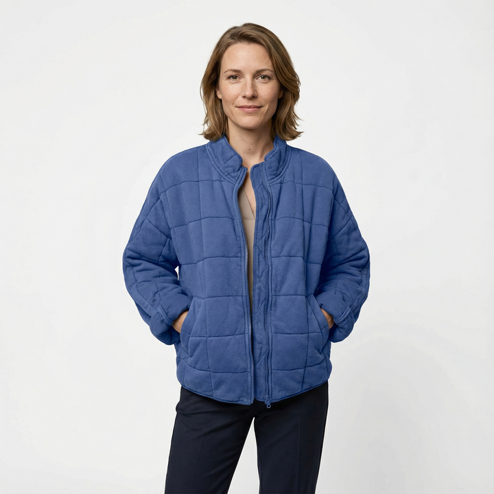 Damen Gesteppte Zip Jacke Modern