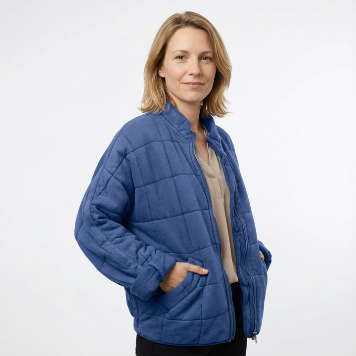 Damen Gesteppte Zip Jacke Modern