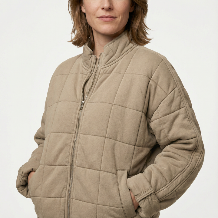 Damen Gesteppte Zip Jacke Modern