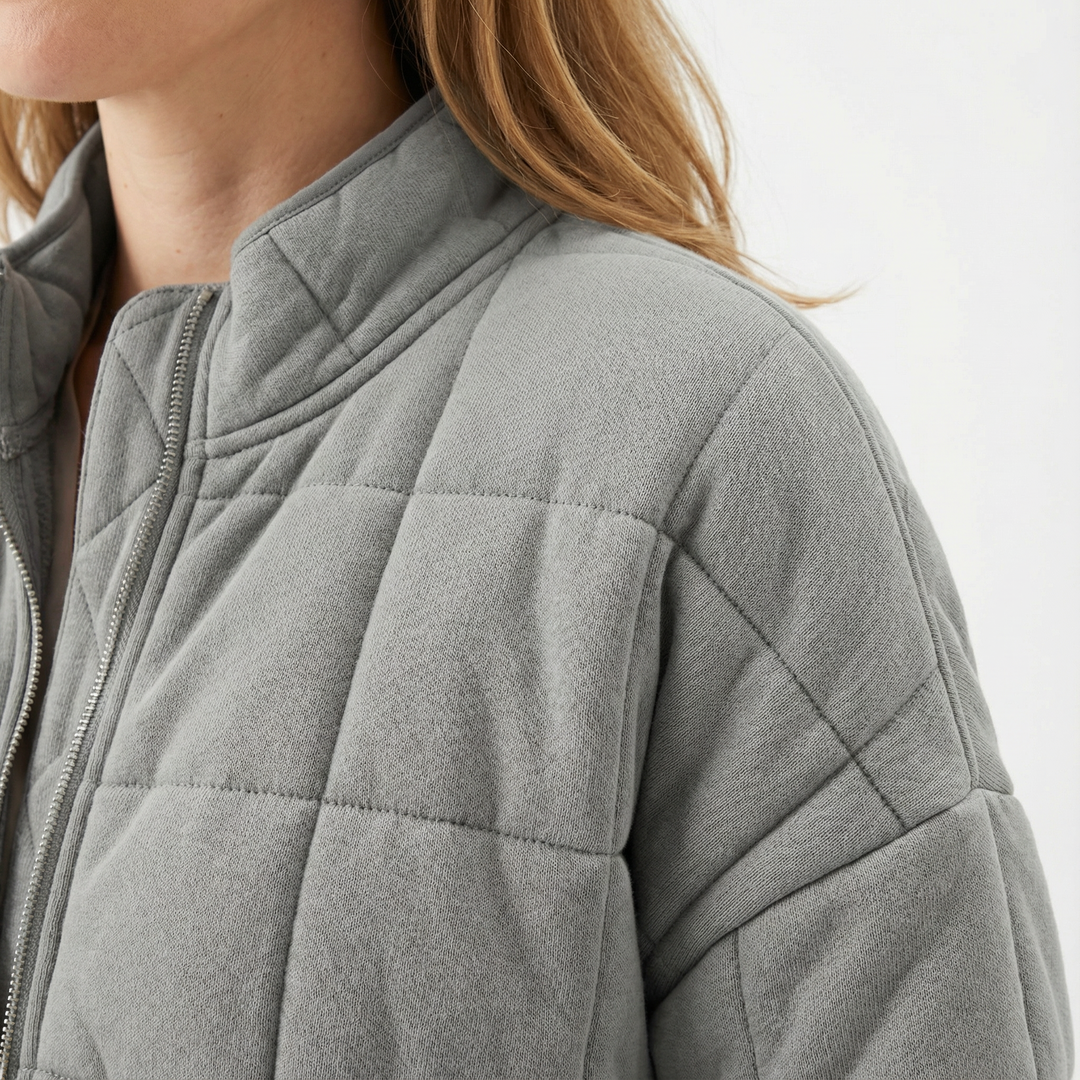 Damen Gesteppte Zip Jacke Modern