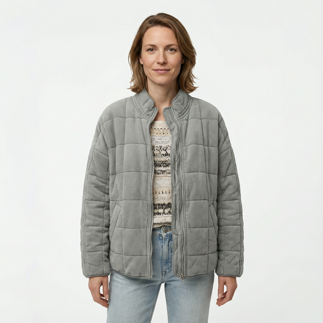 Damen Gesteppte Zip Jacke Modern