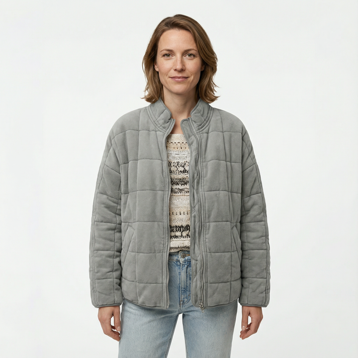 Damen Gesteppte Zip Jacke Modern