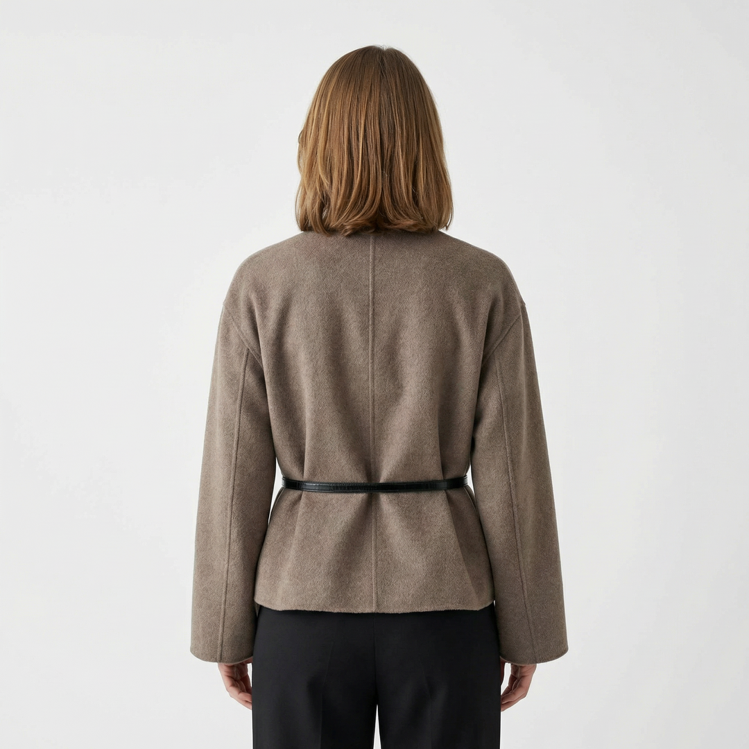 Damen Eleganter Wickel-Strickpullover