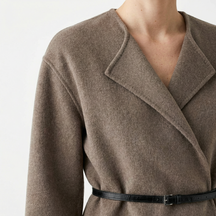 Damen Eleganter Wickel-Strickpullover