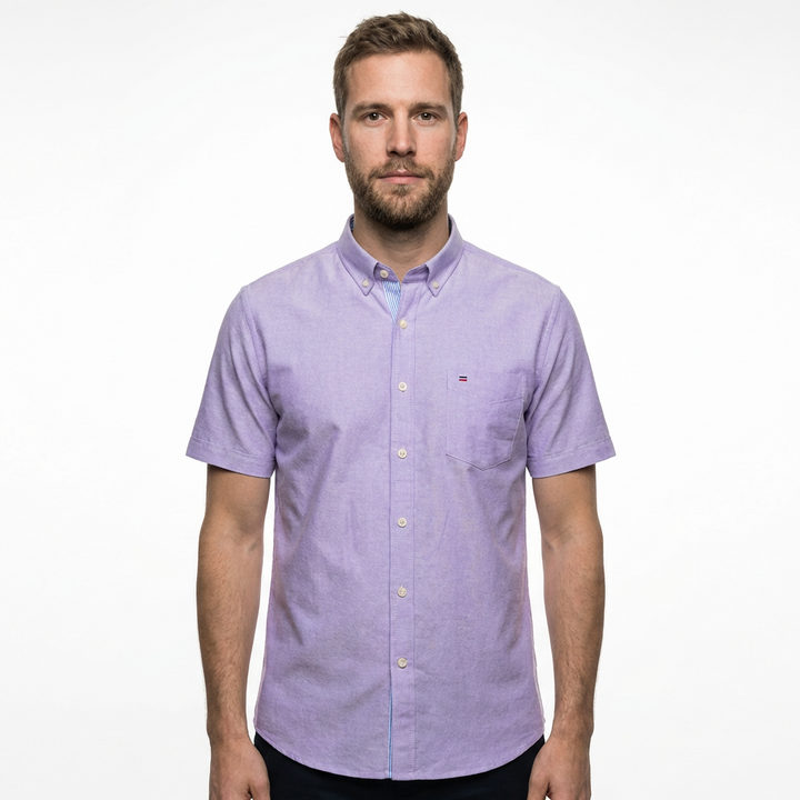 Herren Oxford Kurzarm Hemd Kariert