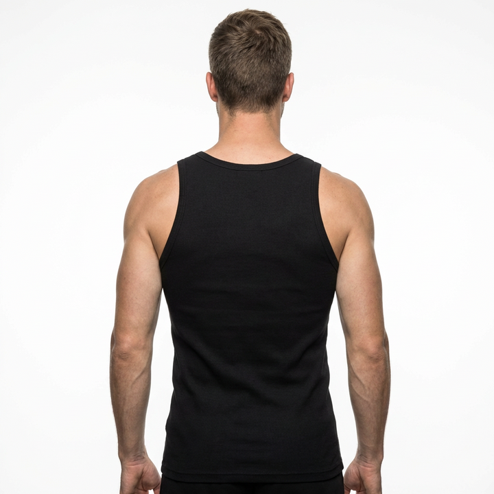 Herren-Tanktop Grau körpernah, Seitenansicht