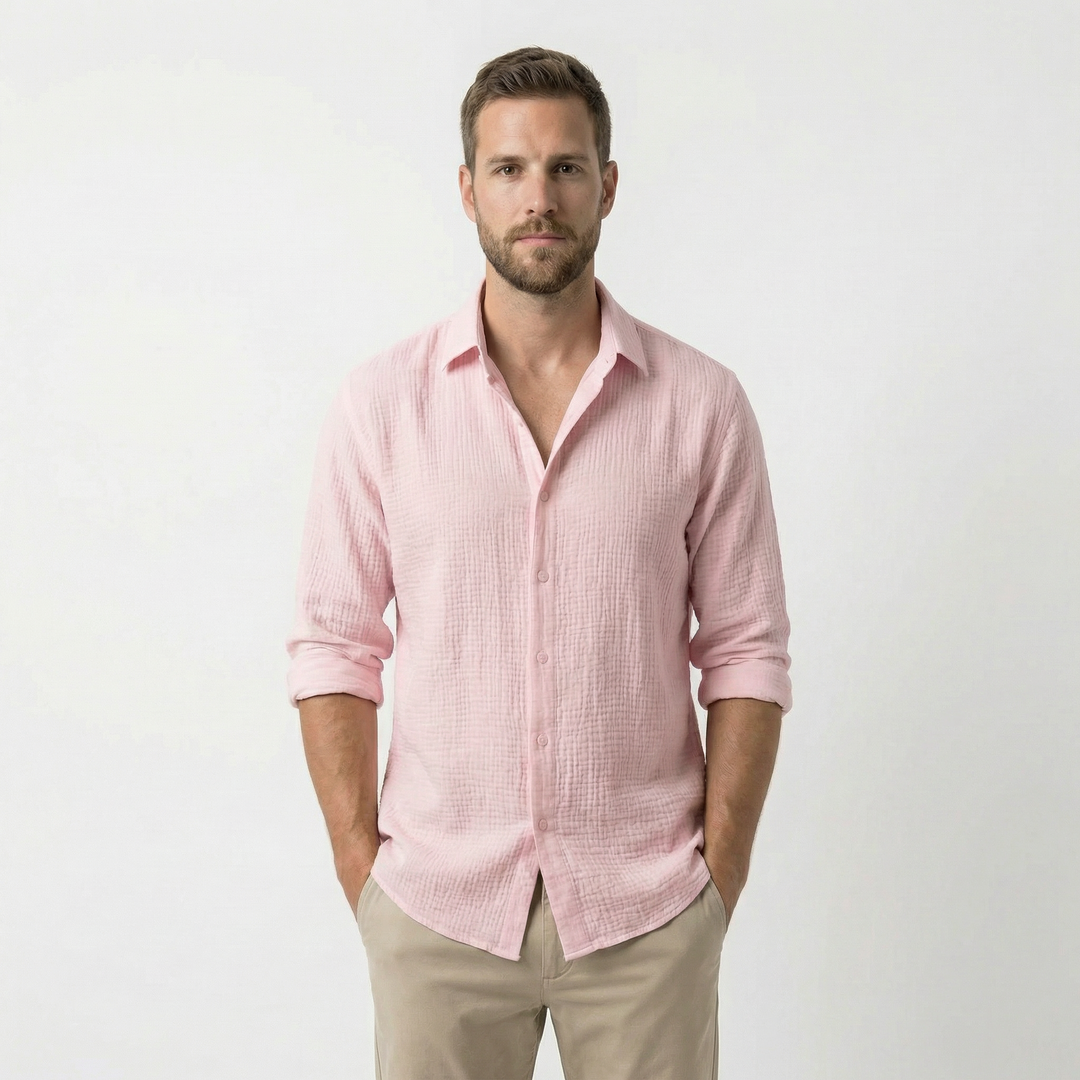 Lässiges Herren-Sommerhemd mit Knopfleiste