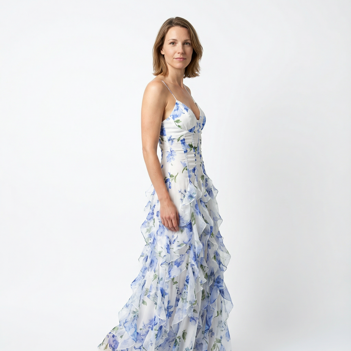 Damen Blumen Kleid Elegant