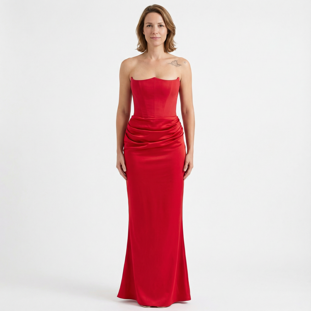 Damen Elegantes Maxikleid Trägerlos