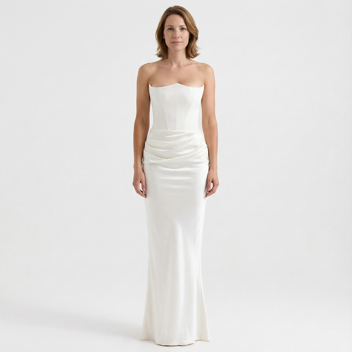 Damen Elegantes Maxikleid Trägerlos