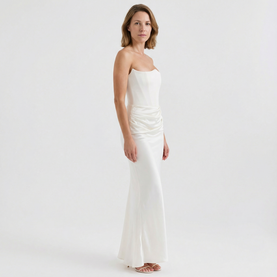 Damen Elegantes Maxikleid Trägerlos