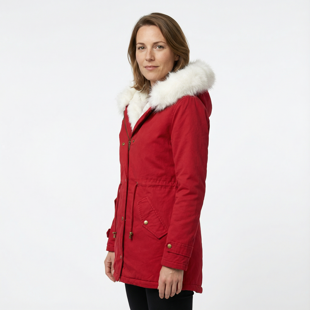 Damen Winterparka mit Kunstfell