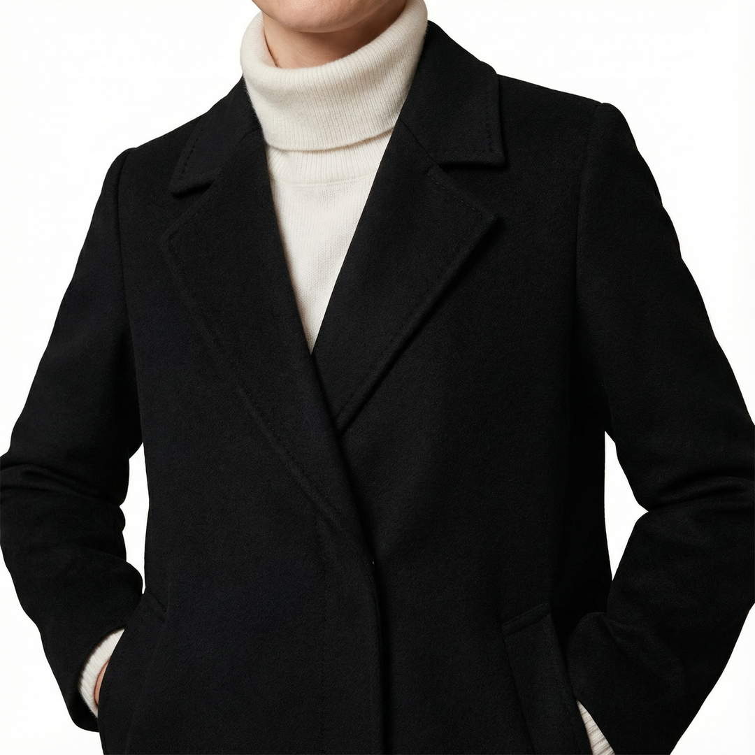 Damen Schwarzer Maxi Mantel