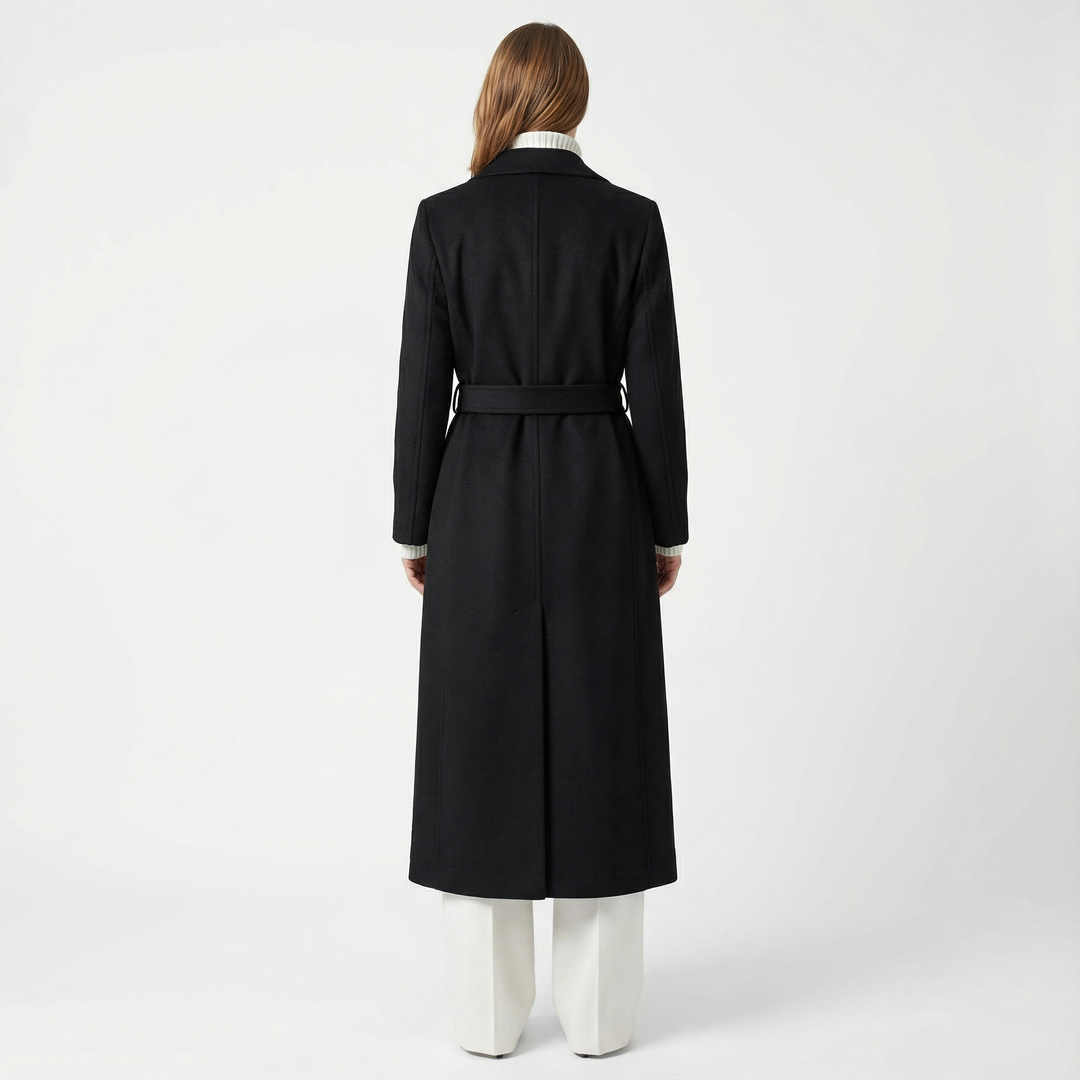 Damen Schwarzer Maxi Mantel