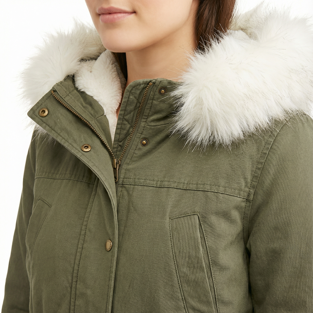 Damen Winterparka mit Kunstfell