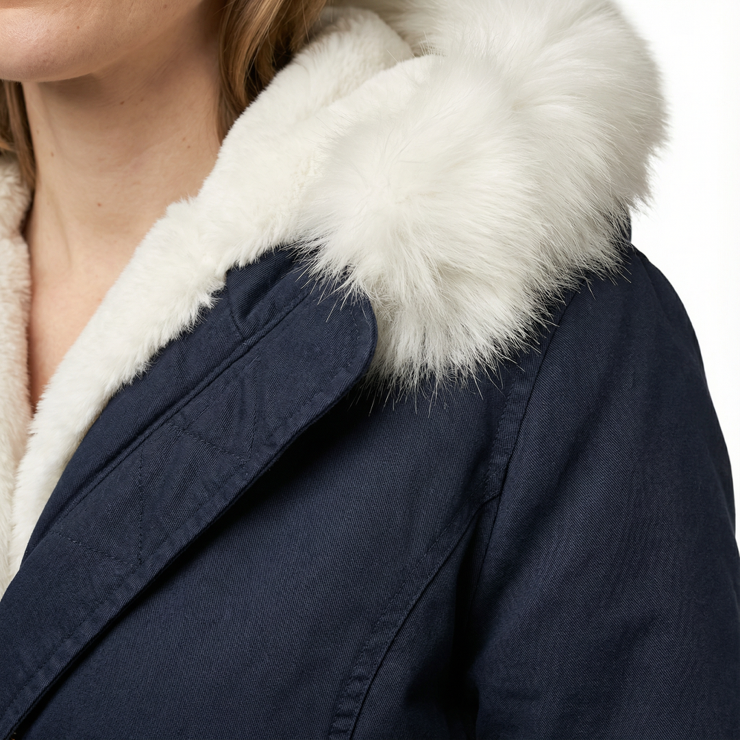 Damen Winterparka mit Kunstfell