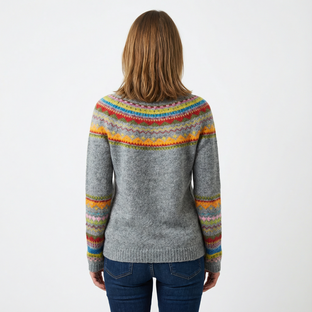 Damen Rippstrick Pullover Klassisch