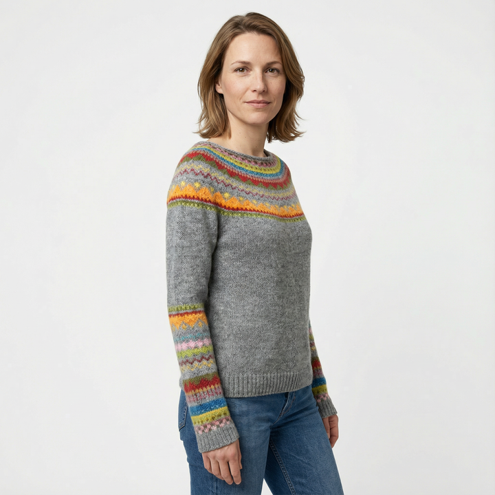 Damen Rippstrick Pullover Klassisch