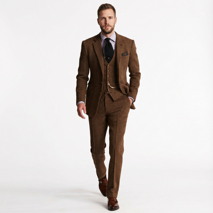 Herren Tweed Dreiteiler Smoking