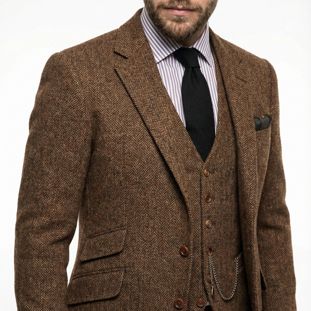 Herren Tweed Dreiteiler Smoking