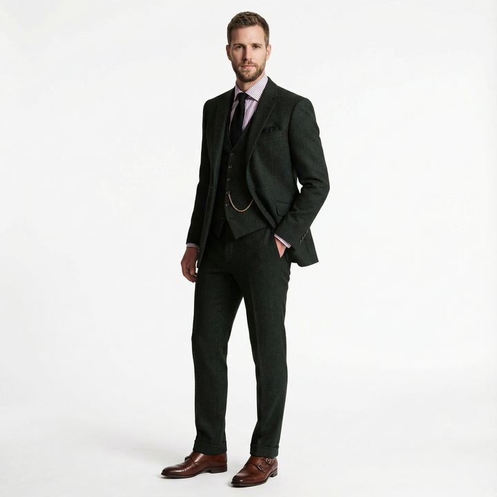 Herren Tweed Dreiteiler Smoking