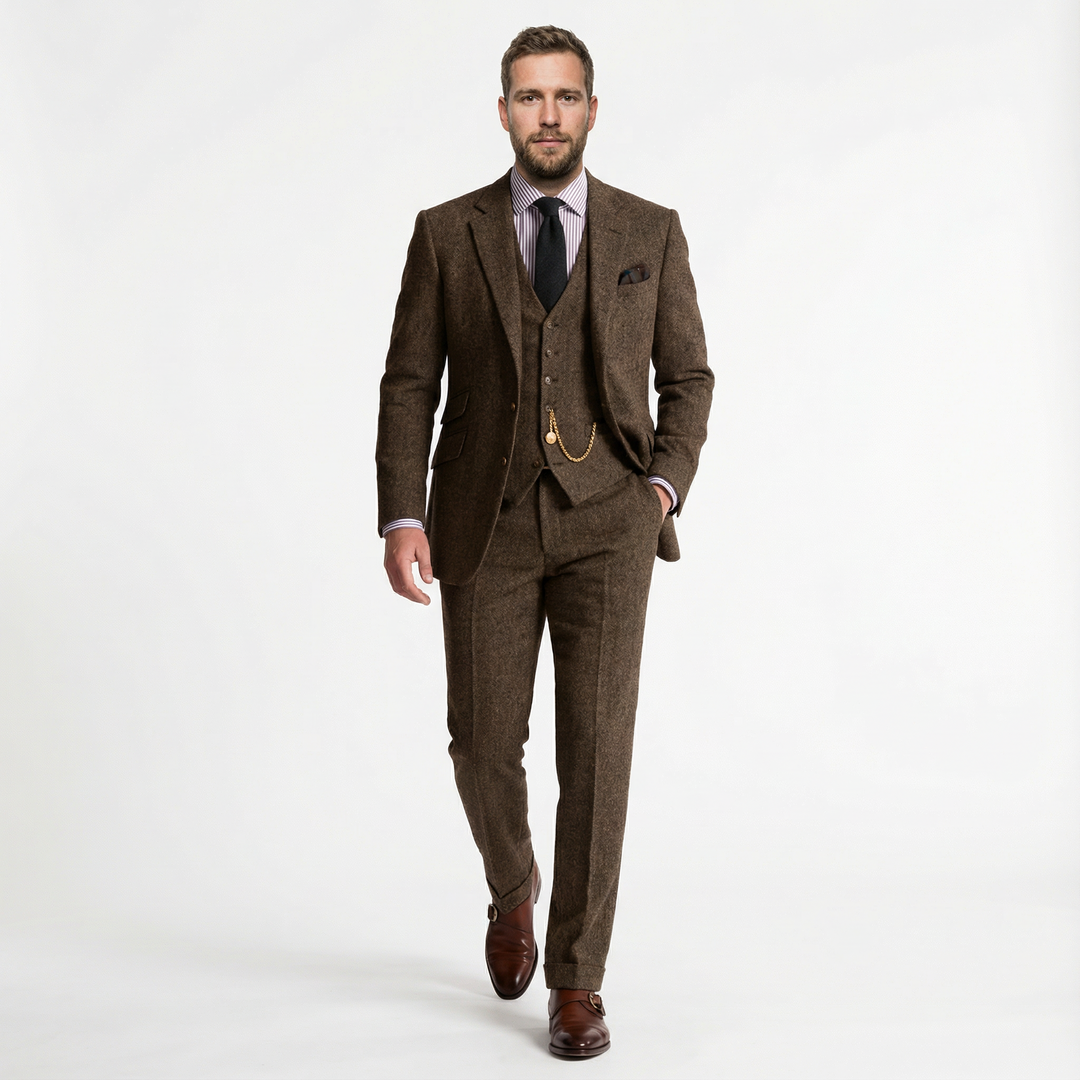 Herren Tweed Dreiteiler Smoking