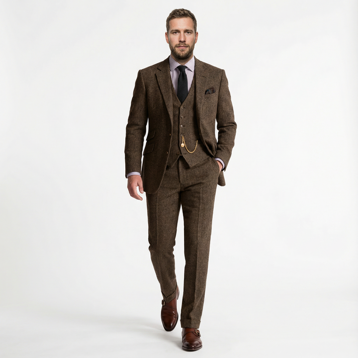 Herren Tweed Dreiteiler Smoking