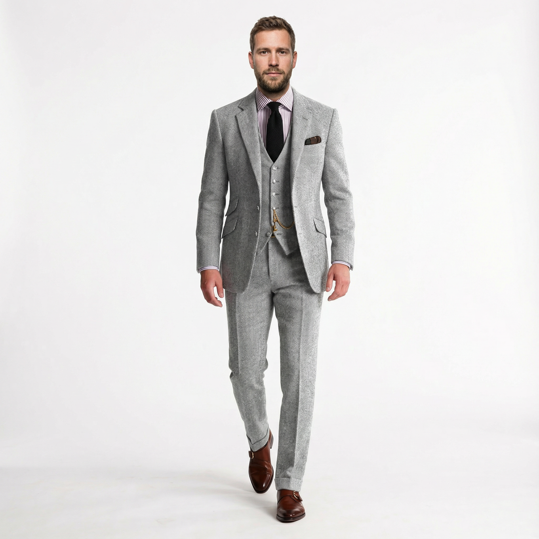 Herren Tweed Dreiteiler Smoking