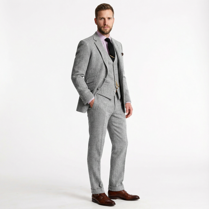 Herren Tweed Dreiteiler Smoking