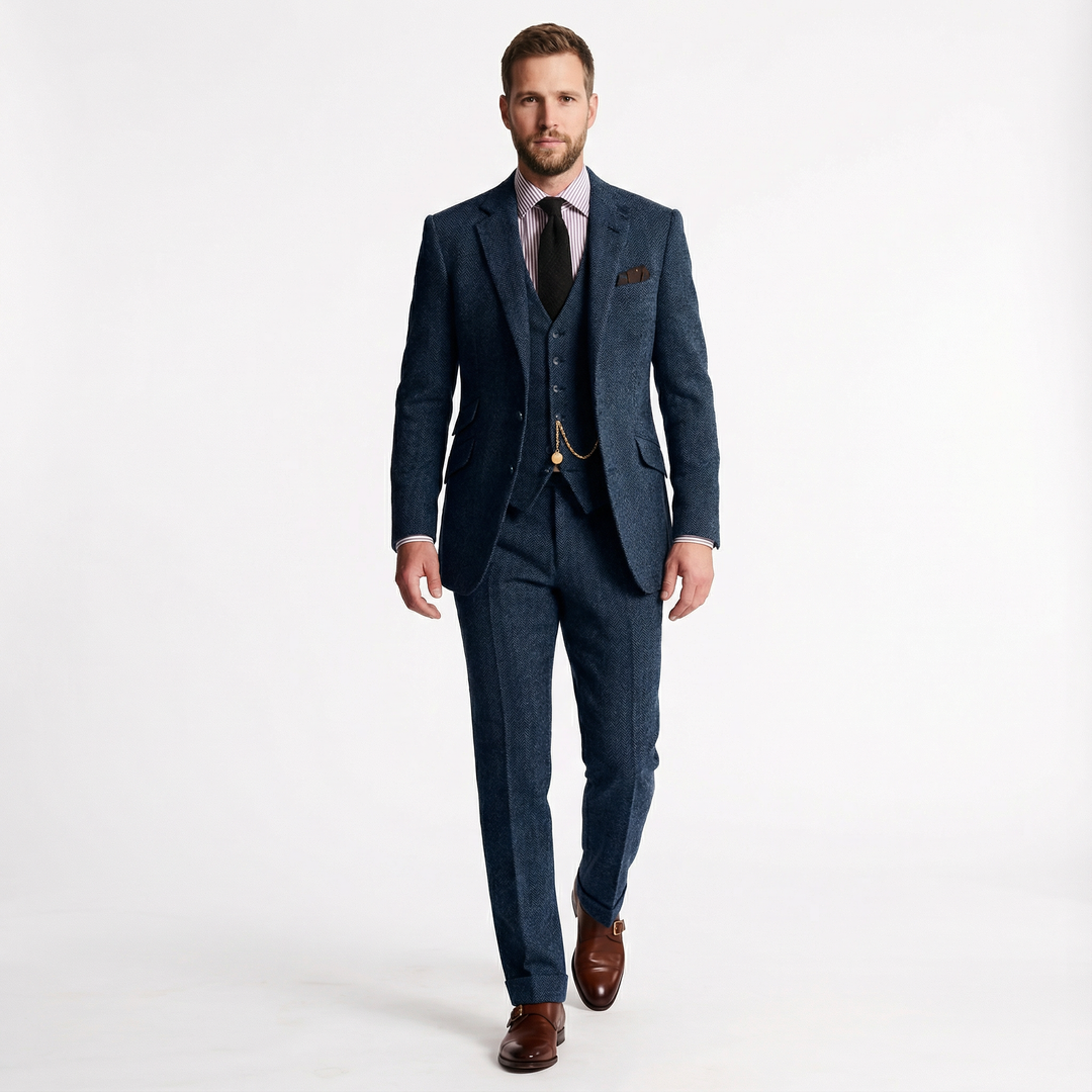 Herren Tweed Dreiteiler Smoking