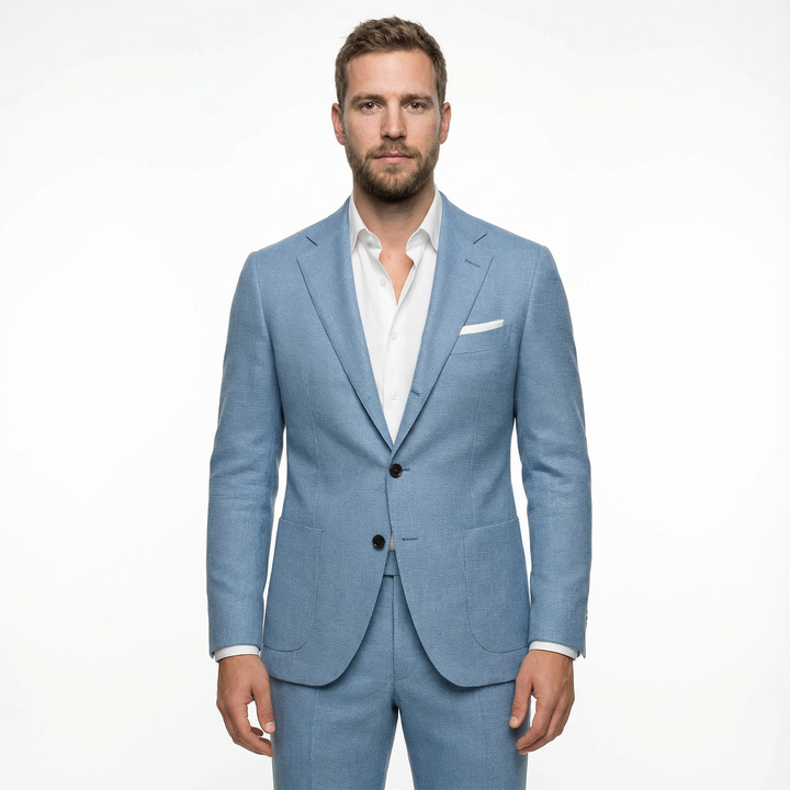 Herren Zweiteiler Anzug in Hellblau – Slim Fit, Sommeranzug